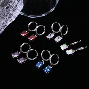 Square Fashion Luxury Zirconia σκουλαρίκια